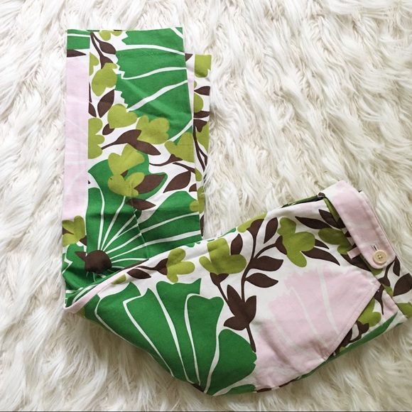 J. Crew Pants - J.crew palm print crop pants